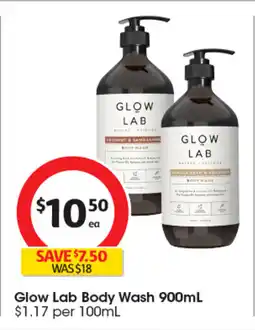 Coles Glow Lab Body Wash offer