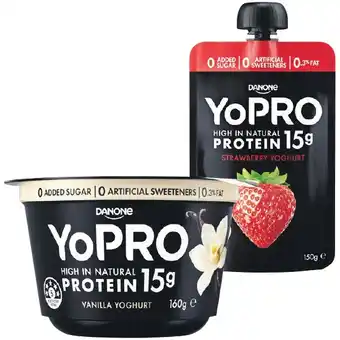 Woolworths YoPRO High Protein Yoghurt Pot or Pouch 150-160g – From the Fridge offer