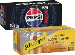 Coles Pepsi or Solo Soft Drink or Schweppes Infused Sparkling Water 10x375mL offer