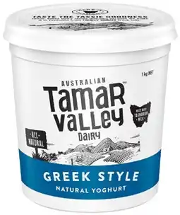 Coles Tamar Valley Dairy Greek Style Yoghurt 1kg offer