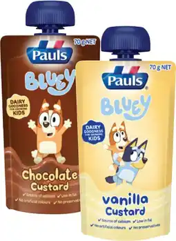 Coles Pauls Kids Custard Pouch 70g offer