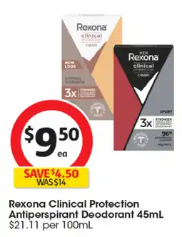 Coles Rexona Clinical Protection Antiperspirant Deodorant offer