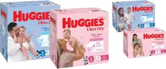 Coles Huggies Ultra Dry Jumbo Nappies 60 Pack-108 Pack offer