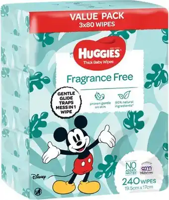 Coles Huggies Baby Wipes 216 Pack-240 Pack offer