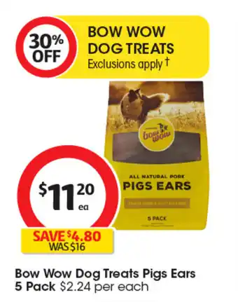 Coles Bow Wow Dog Treats Pigs Ears offer