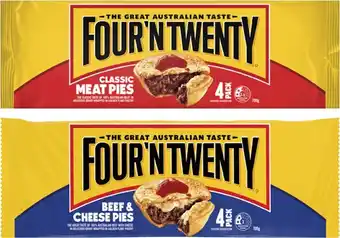 Coles Four'N Twenty Traditional Meat Pies 4 Pack 700g offer