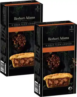 Coles Herbert Adams Slow Cooked Beef Pies 2 Pack 400g-420g offer