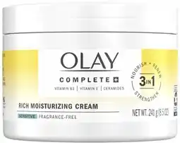 Coles Olay Complete Rich Moisturising Cream 241g offer