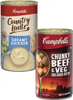 Coles Campbell's Country Ladle or Chunky Soup 495g-505g offer