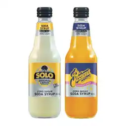 Woolworths Solo, Passiona or Schweppes Soda Syrup 300ml offer