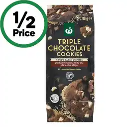 Woolworths Woolworths Soft Baked Cookies Triple Chocolate 210g offer