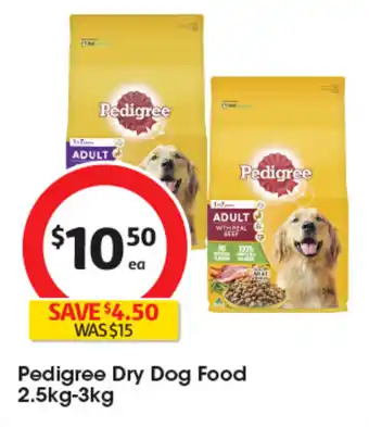 Coles Pedigree Dry Dog Food offer