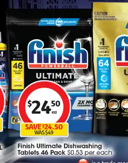 Coles Finish Ultimate Dishwashing Tablets offer