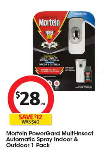 Coles Mortein PowerGard Multi-Insect Automatic Spray Indoor & Outdoor offer