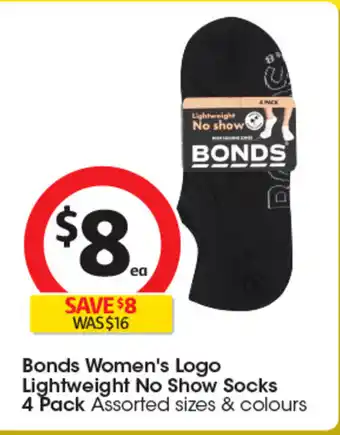 Coles Bonds Women's Logo Lightweight No Show Socks offer