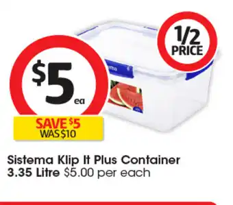 Coles Sistema Klip It Plus Container offer