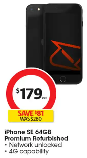 Coles iPhone SE 64GB Premium Refurbished offer