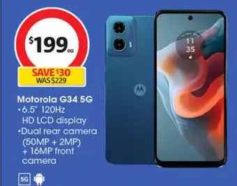 Coles Motorola G34 5G offer