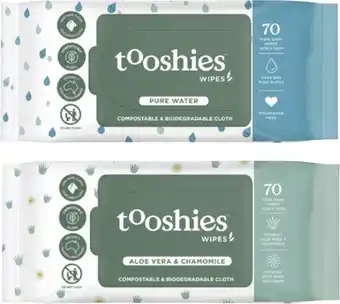 Coles Tooshies Baby Wipes 70 Pack offer