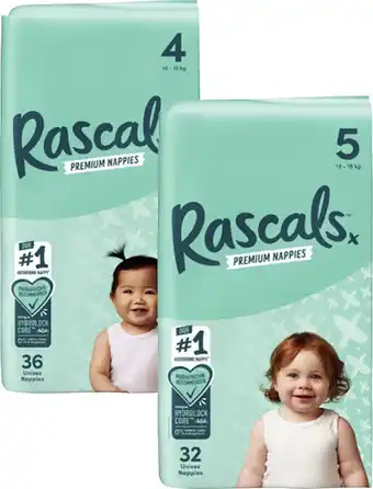 Coles Rascals Premium Nappies 26 Pack-54 Pack offer