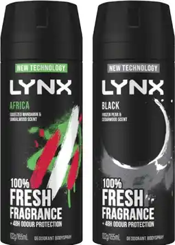 Coles Lynx Antiperspirant Aerosol Deodorant or Body Spray 165mL offer