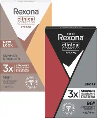 Coles Rexona Clinical Protection Antiperspirant Deodorant 45mL offer