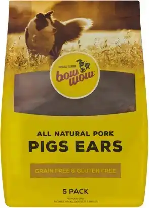 Coles Bow Wow Dog Treats Pigs Ears 5 Pack offer