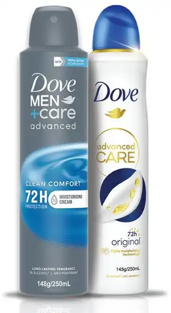 Coles Dove Advanced Care Antiperspirant Aerosol Deodorant 250mL offer