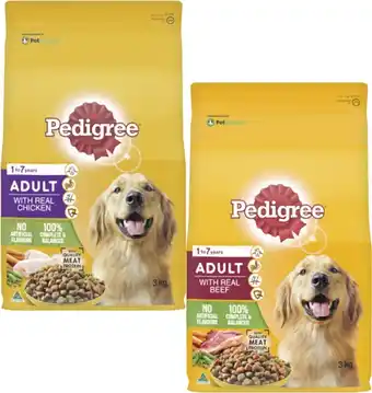 Coles Pedigree Dry Dog Food 2.5kg-3kg offer