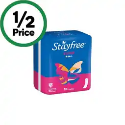 Woolworths Stayfree Maxi Pads Pk 18-20 offer