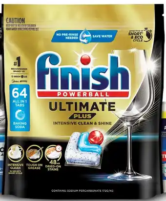 Coles Finish Ultimate Plus Dishwashing Tablets 64 Pack offer