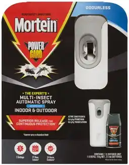 Coles Mortein PowerGard Multi-Insect Automatic Spray Indoor & Outdoor 1 Pack offer