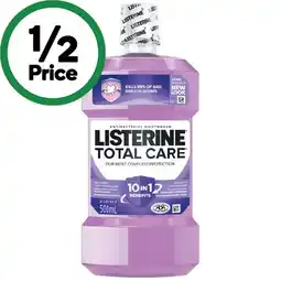 Woolworths Listerine Total Care Antibacterial Mouthwash 500ml offer