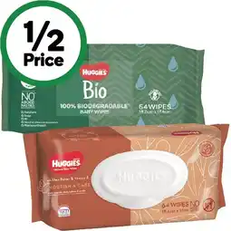 Woolworths Huggies Baby Wipes Pk 64 offer