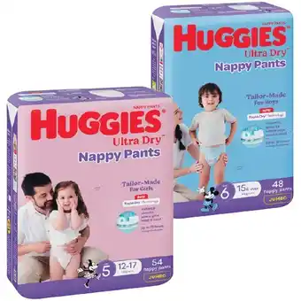 Woolworths Huggies Ultra Dry Nappy Pants Pk 48-62 offer