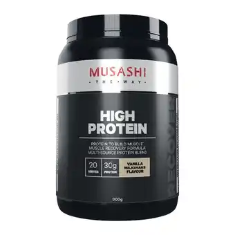 Woolworths Musashi High Protein Powder 900g offer