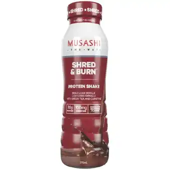 Woolworths Musashi Shred & Burn Protein Shake 375ml offer