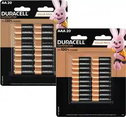 Coles Duracell Coppertop Batteries AA or AAA 20 Pack offer