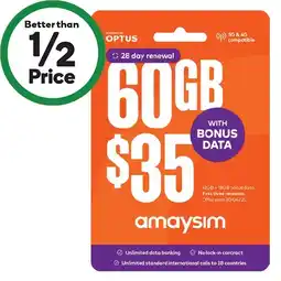 Woolworths amaysim $35 Starter Pack‡ offer