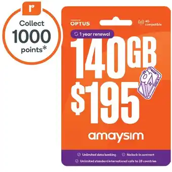 Woolworths amaysim $195 Starter Pack‡ offer