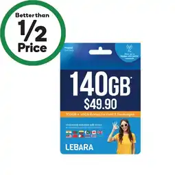 Woolworths Lebara $49.90 Starter Pack† offer