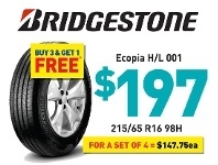 Bob Jane T-Marts Tyre - Bridgestone Ecopia H/L 001 offer