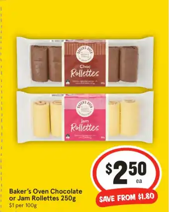 IGA Baker's Oven Chocolate or Jam Rollettes offer