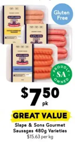 Drakes Slape & Sons Gourmet Sausages offer