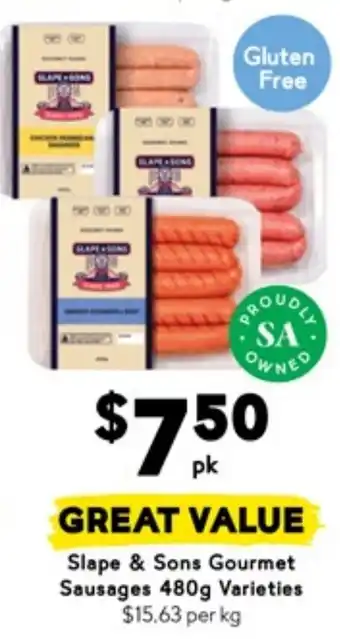 Drakes Slape & Sons Gourmet Sausages offer