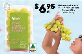 Drakes Hellooo by Grape Co. Sweet Green Seedless Grapes offer