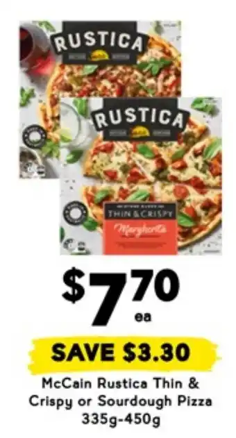 Drakes McCain Rustica Thin & Crispy or Sourdough Pizza offer