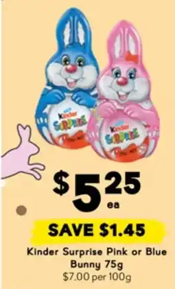 Drakes Kinder Surprise Pink or Blue Bunny offer