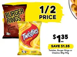 Drakes Twisties, Burger Rings or Cheetos offer