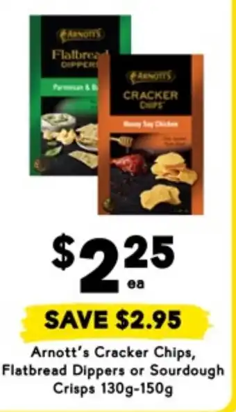 Drakes Arnott's Cracker Chips, Flatbread Dippers or Sourdough Crisps offer